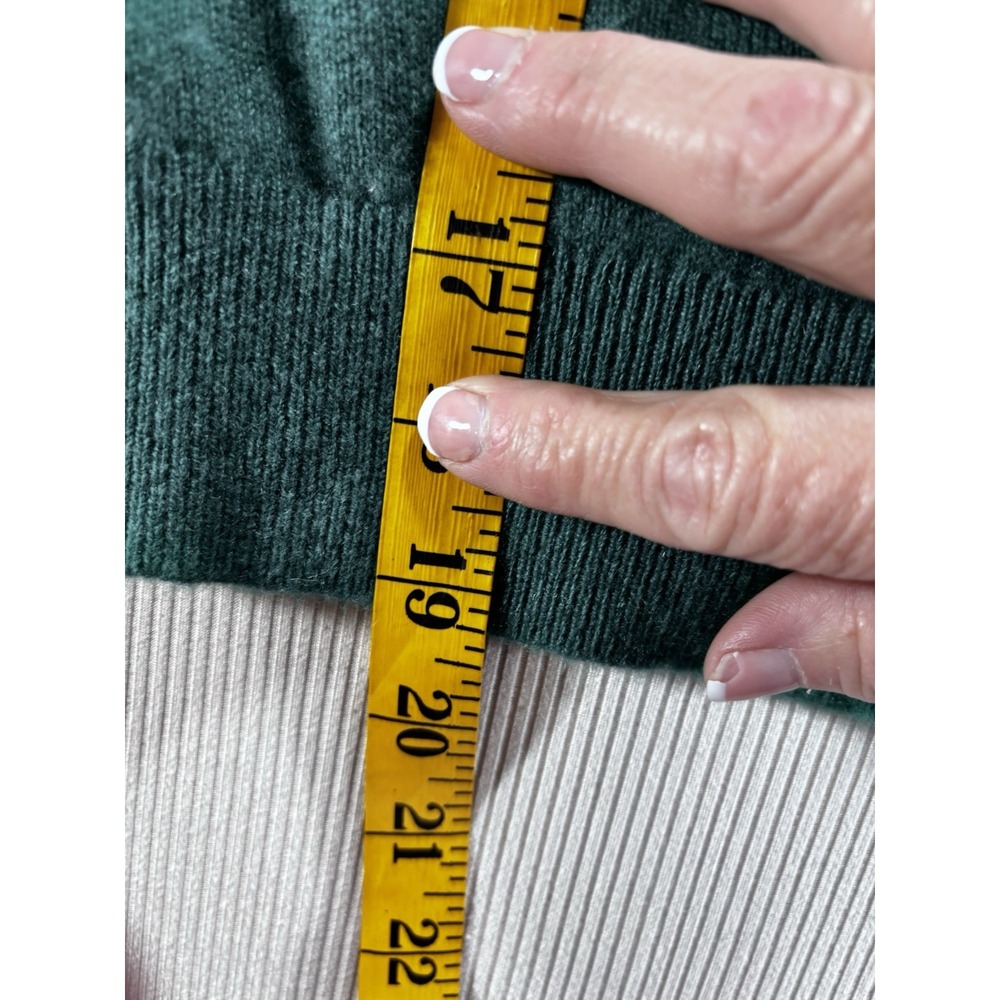 Anthropologie‎ Maeve Puff Sleeve 100% Cashmere Cardi Sweater Green XS - Picture 6 of 9